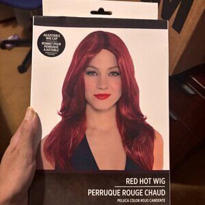 🔥 Red Long Wig – Halloween Costume Wig | Black Widow Marvel, Ariel, Jessica Rab